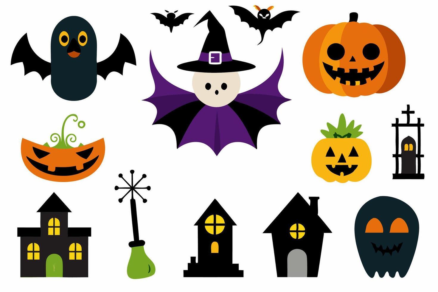 Set icon for halloween event or your design event vector