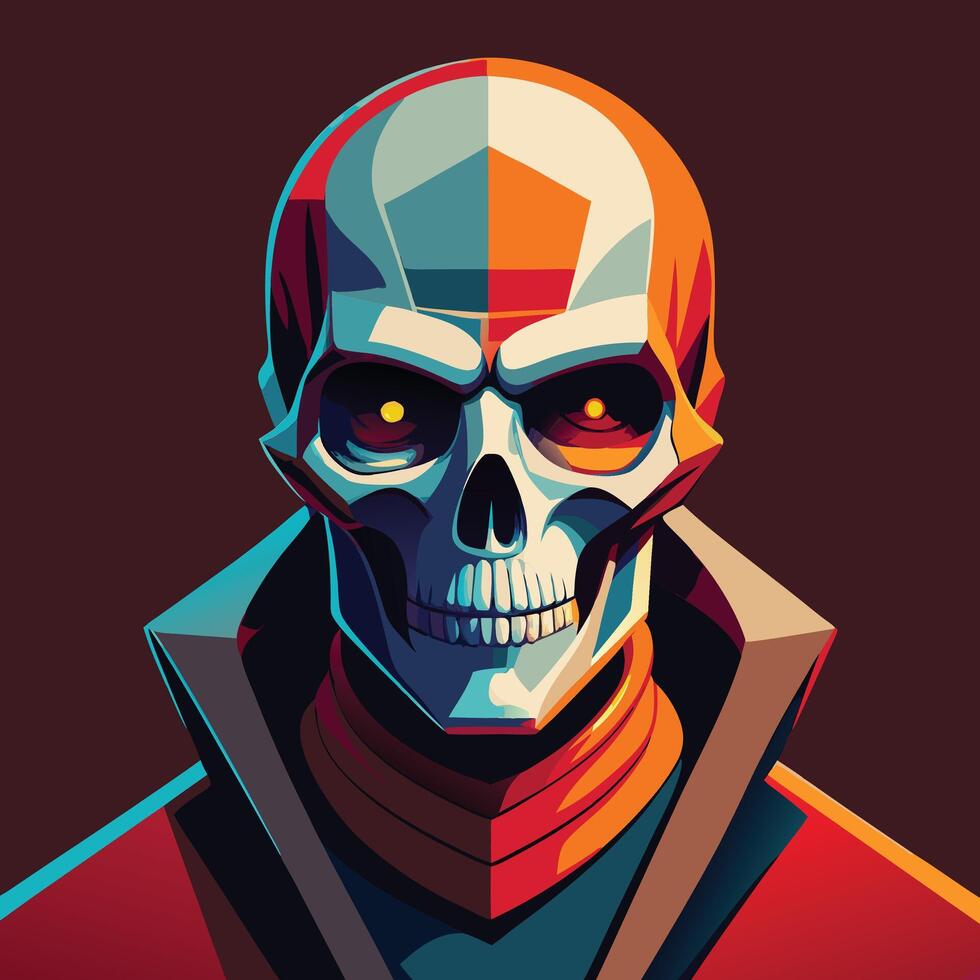 Modern Pop Art Skull Illustration for T-Shirts and Posters, Vibrant Skull Design for Halloween vector