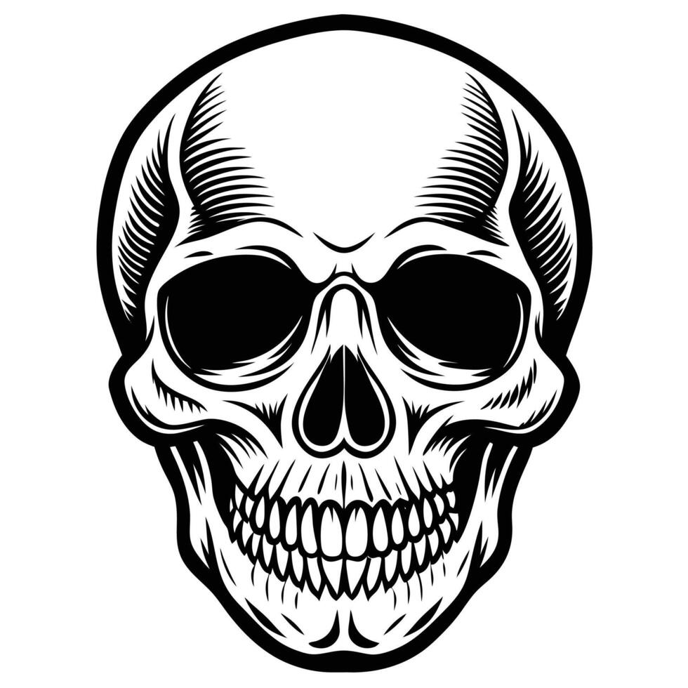 a silhouette of a skull vector