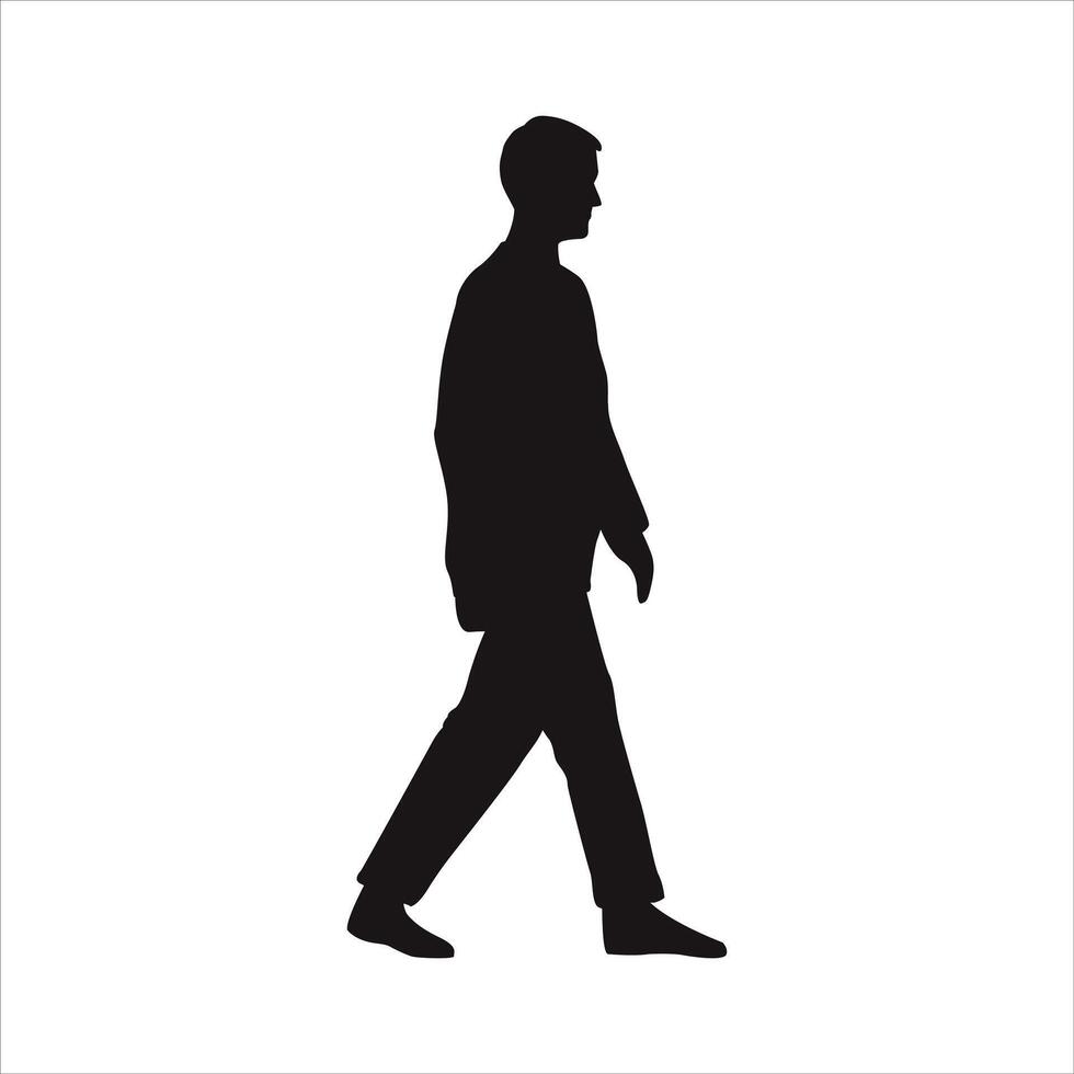 a silhouette of a man sleeping walk vector