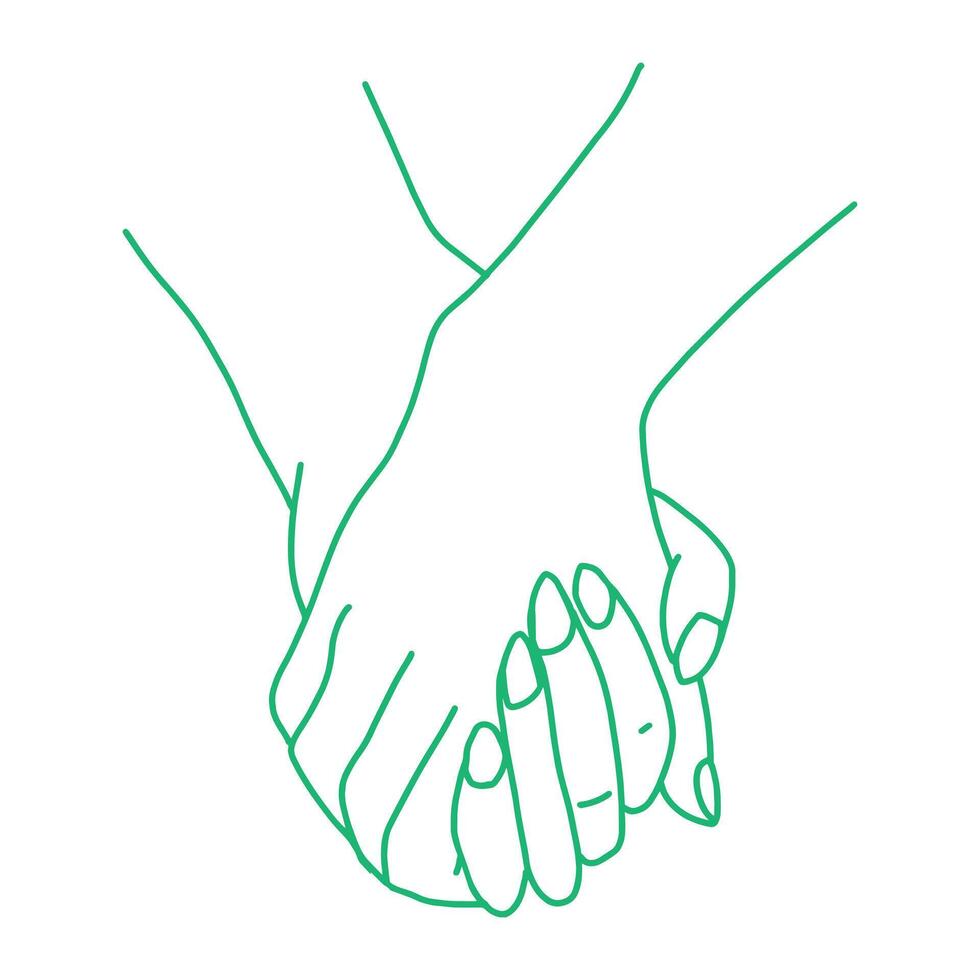 Holding hands together, love for each other vector