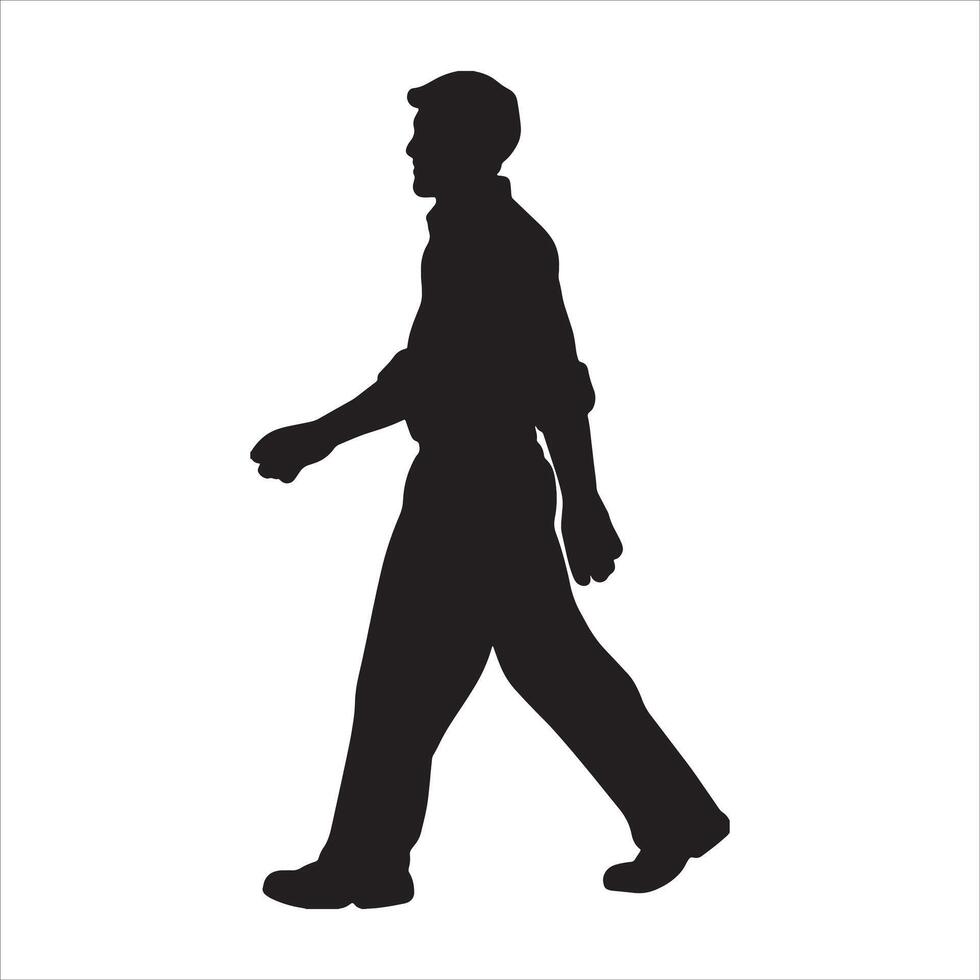 a silhouette of a man walking vector