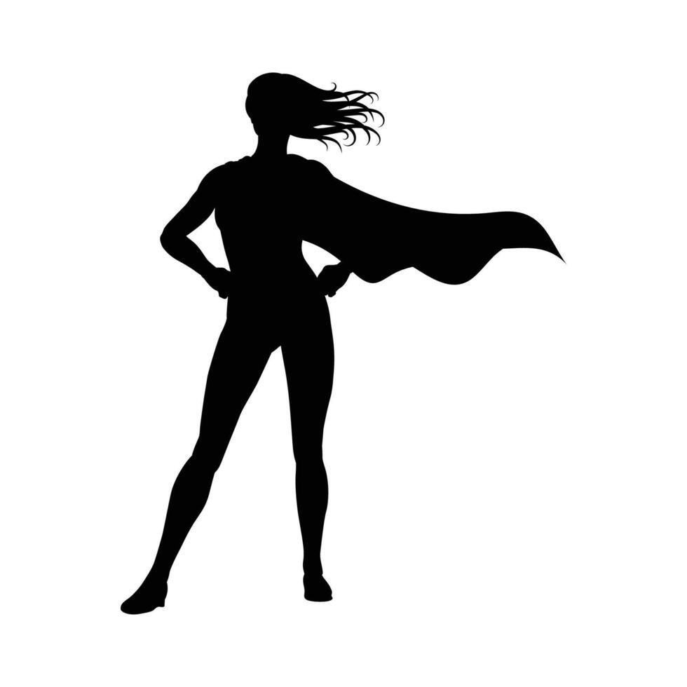 a silhouette of a superwomen mom vector