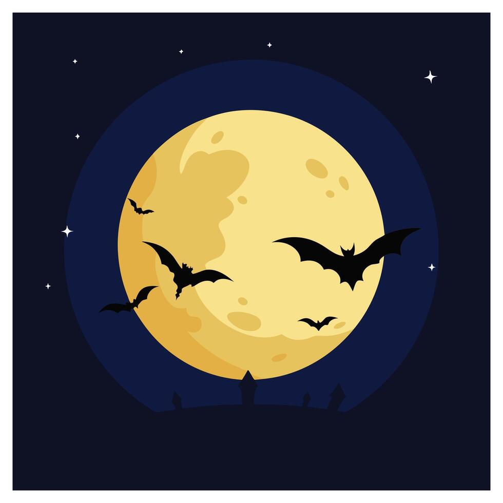 The spooky of Halloween night, Haunted House, Full Moon, Ghosts, Lanterns and Dark Misty Forest vector