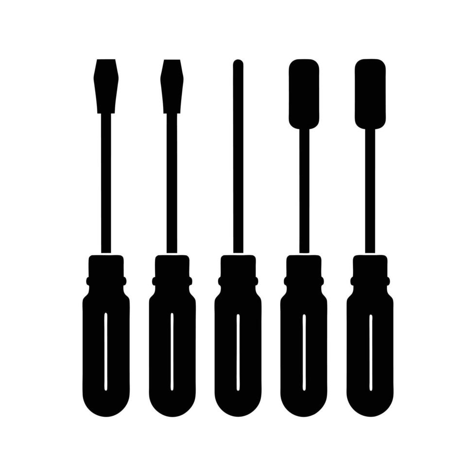 a silhoutte of a screwdriver illustration vector