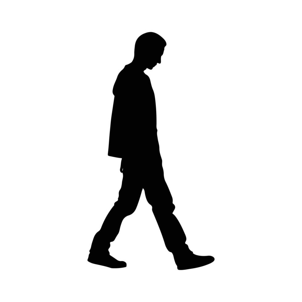 A boy walking lonely silhouette illustration vector