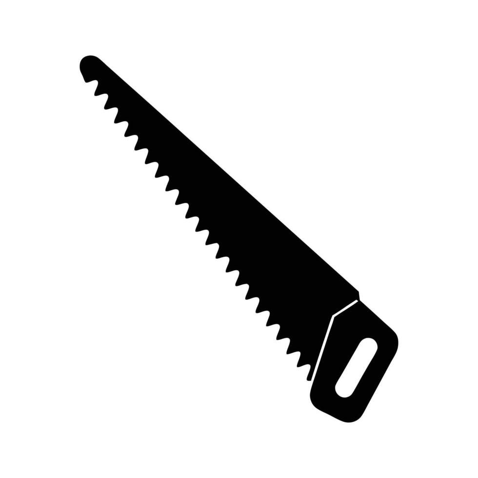 a silhouette of a hand saw illustration vector