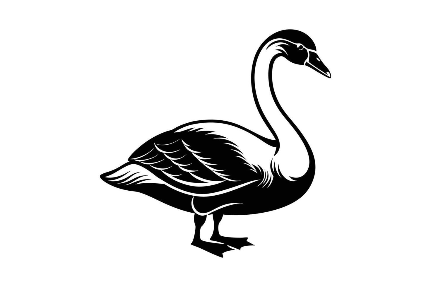 a silhouette of a swan vector