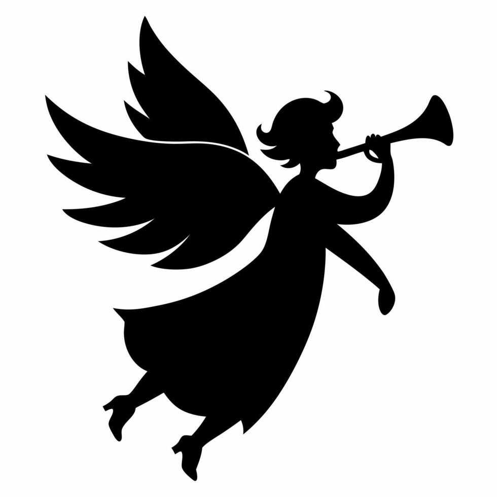 Christmas Angel silhouette illustrations vector