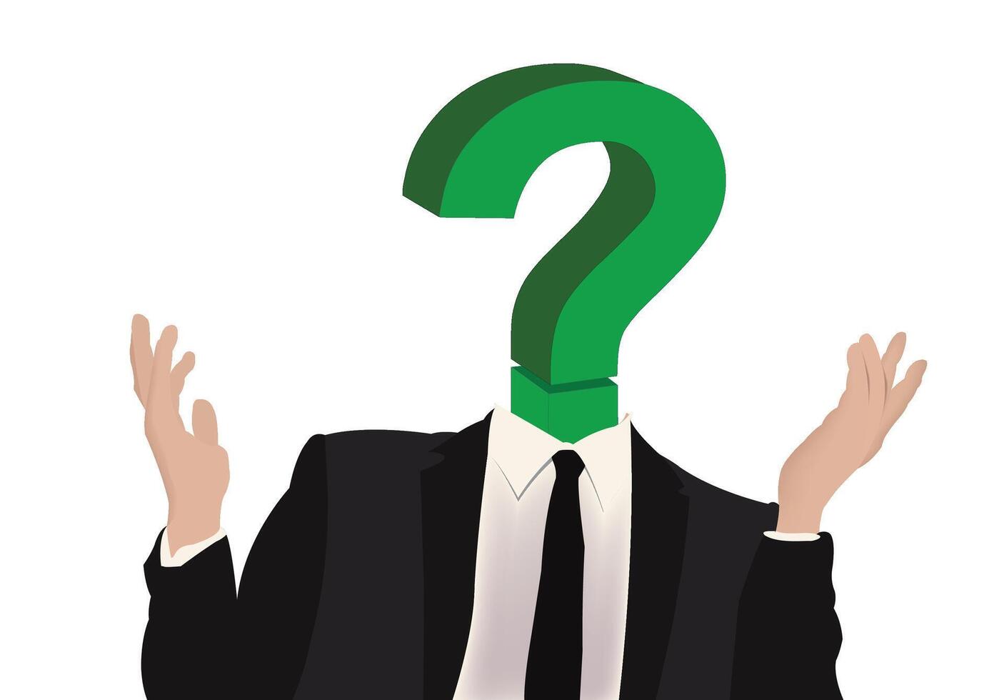 Businessman with question mark as head shrugging in confusion vector