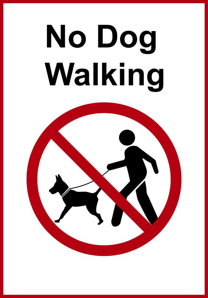 No dog walking sign. No dogs allowed. Zones for people who are afraid of dogs or allergic to them. No dogs. vector