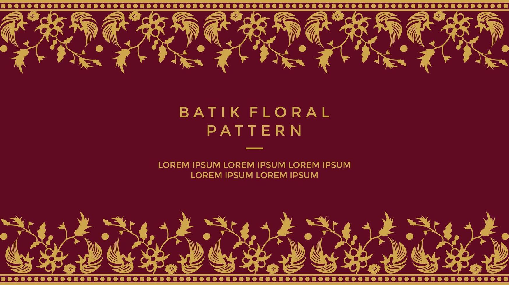 luxury Batik floral pattern frame border background vector