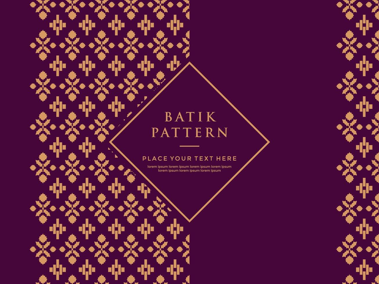luxury Batik pattern frame border background vector