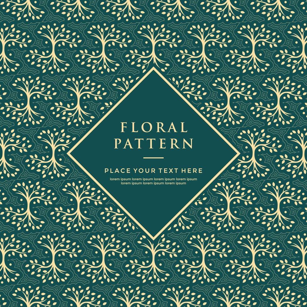 green gold floral flower pattern art design vector