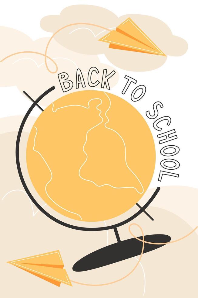 Back to School Globe Poster vector