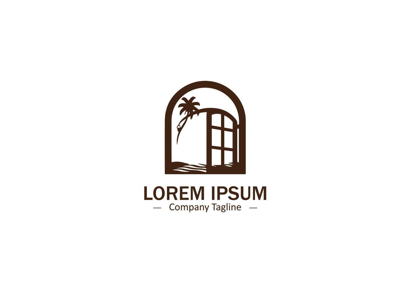 Abstract and Simple Isolated Door Icon for Modern Logo Vectors
