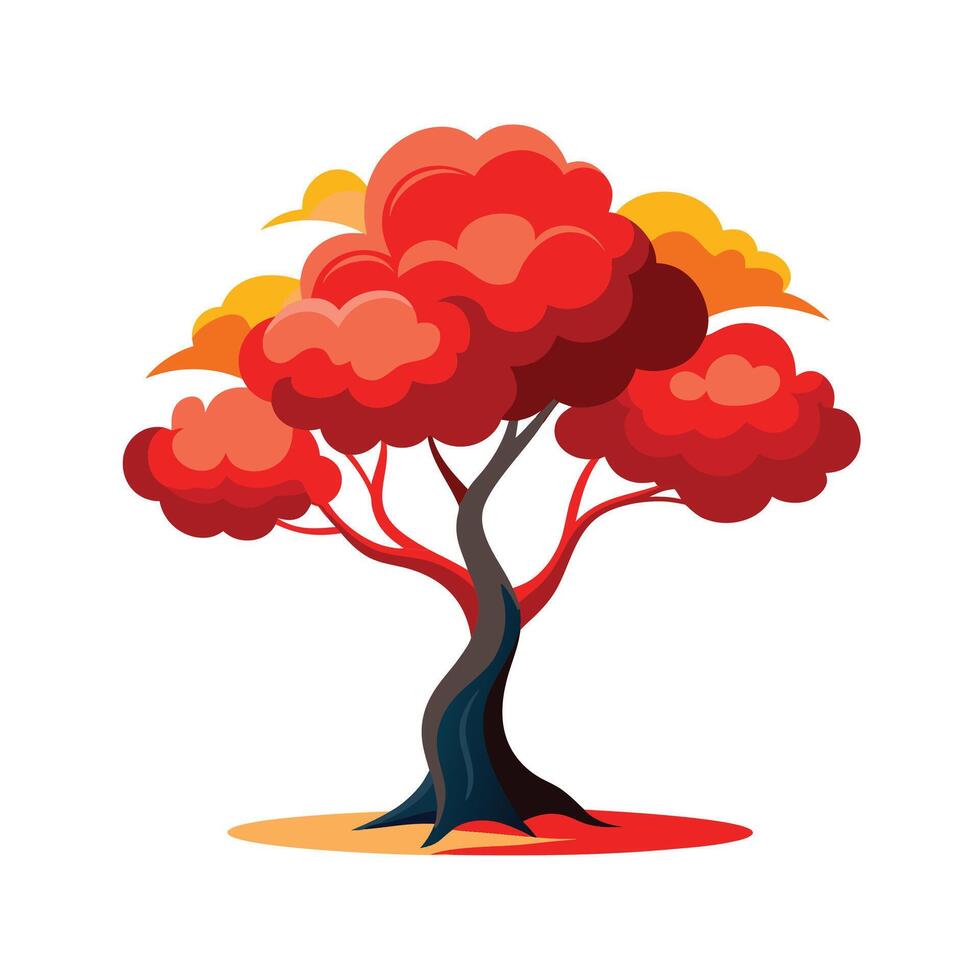 Tree Mascot Logo Design with Modern illustration Concept Style for Badge and T Shirt Printing vector