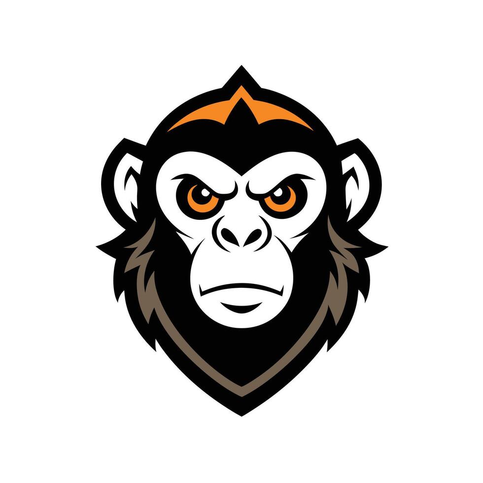 Angry Monkey Mascot Logo Design with Modern illustration Concept Style for Badge and T Shirt Printing vector