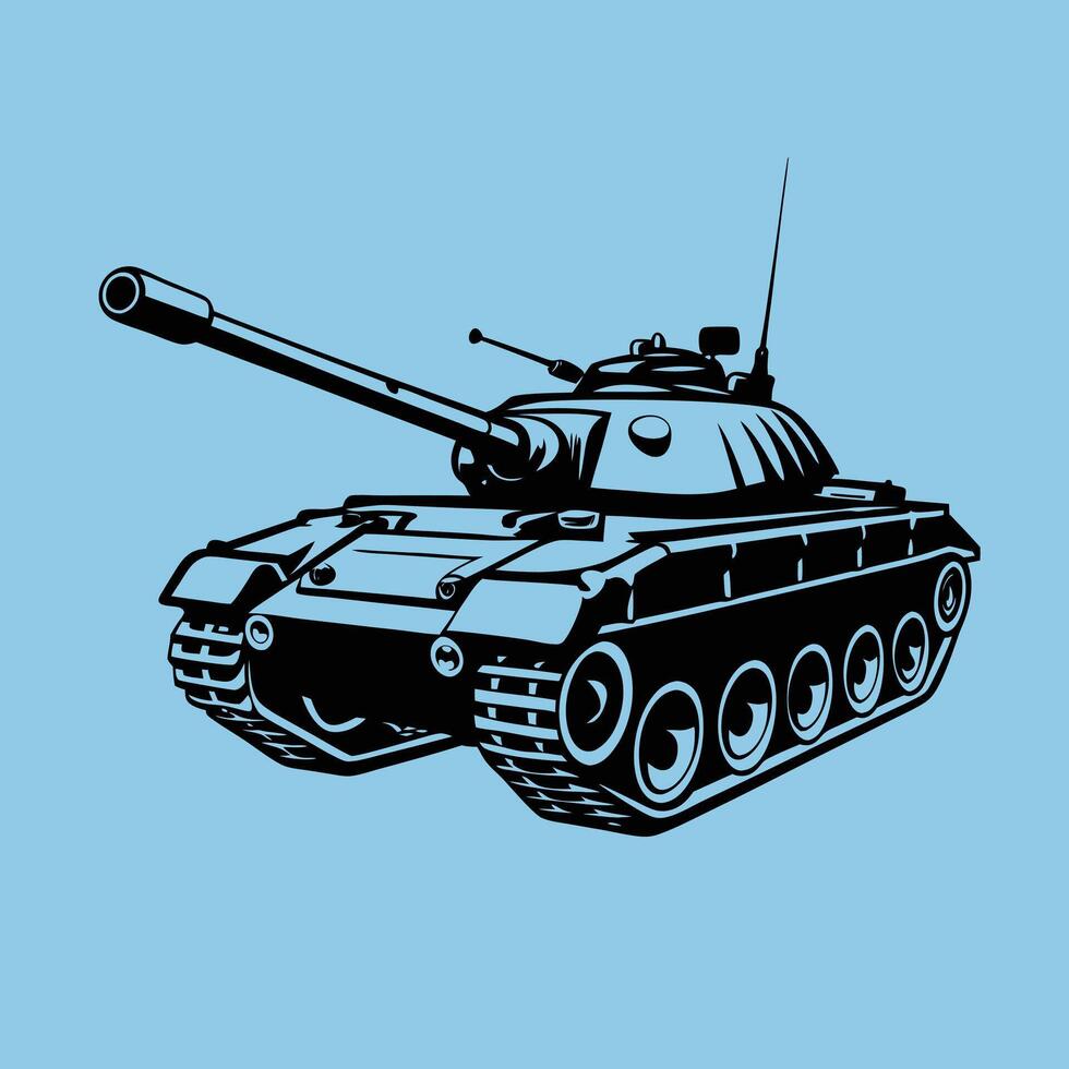 Military tank Mascot Logo Design with Modern illustration Concept Style for Badge and T Shirt Printing vector