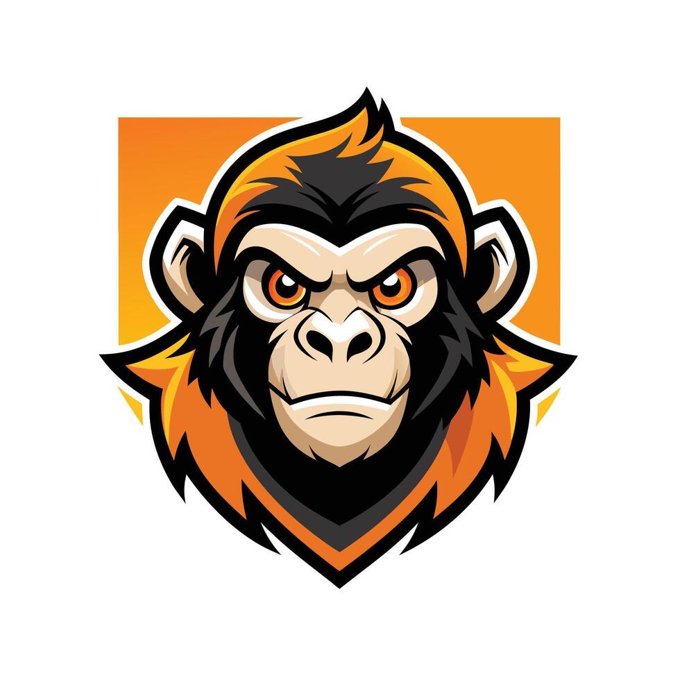 Gorilla Mascot Logo Design with Modern illustration Concept Style for Badge and T Shirt Printing vector