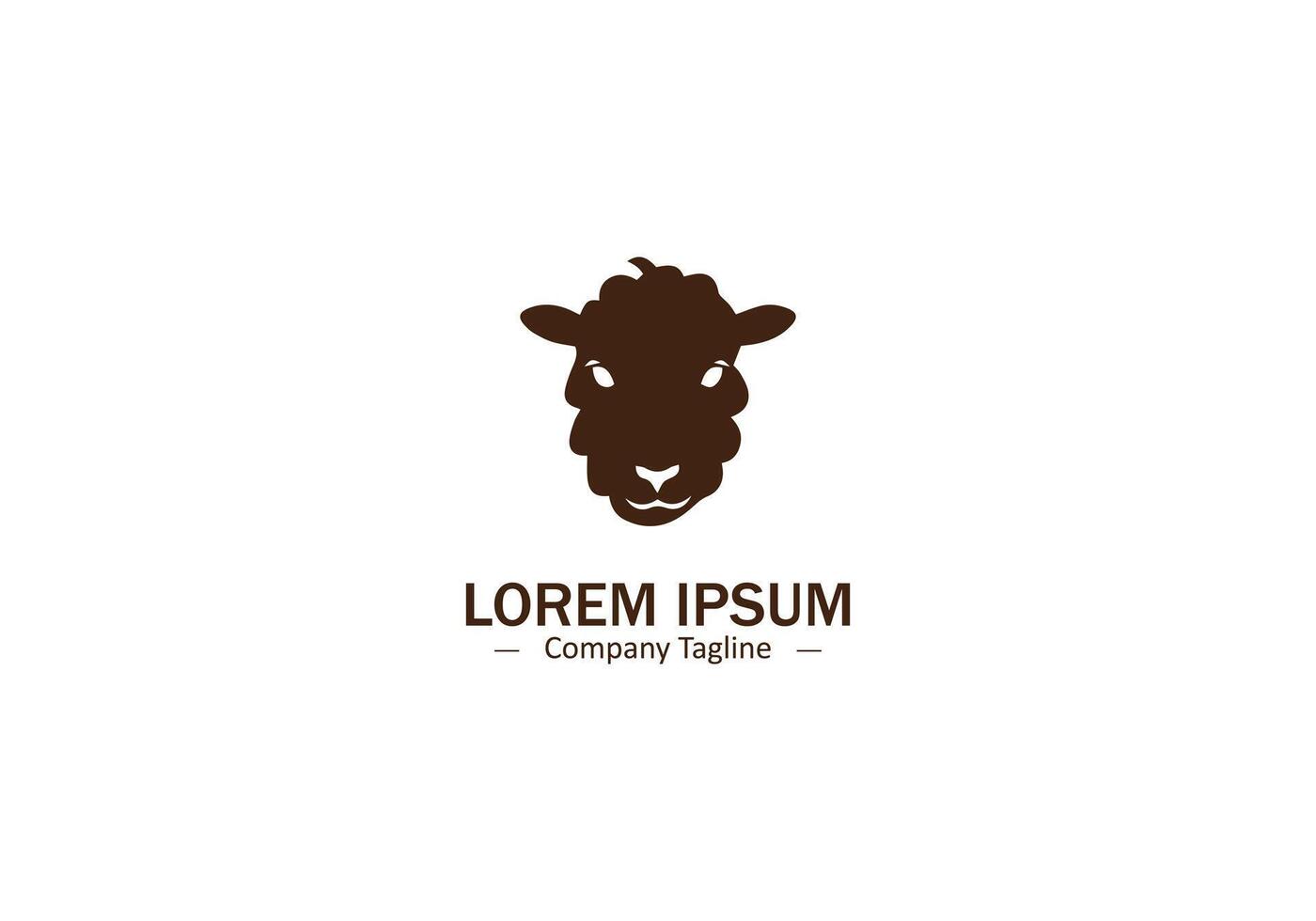 Abstract Sheep Silhouette Icon for Modern Pet Logo Design vector