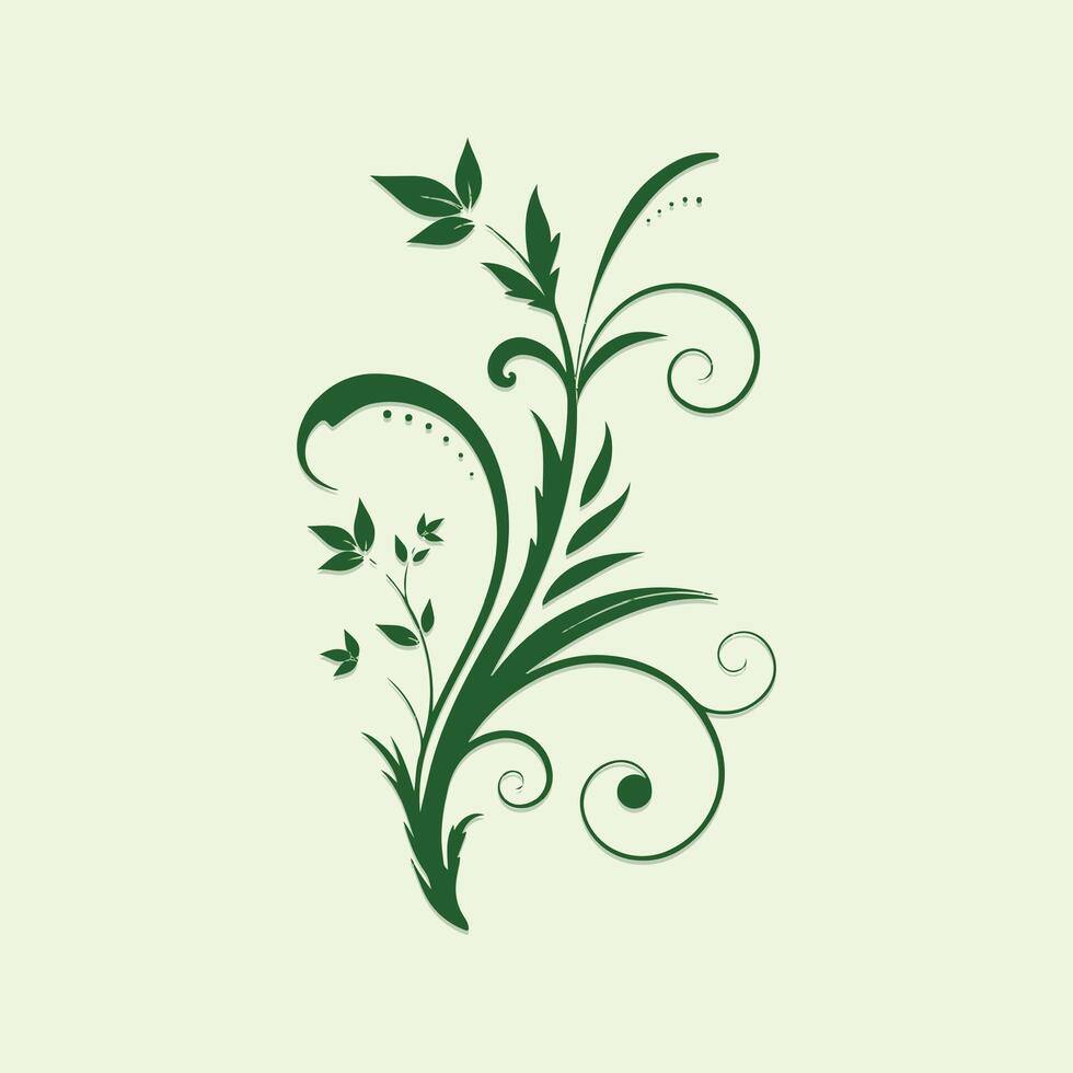Calligraphic decorative elements with line vector