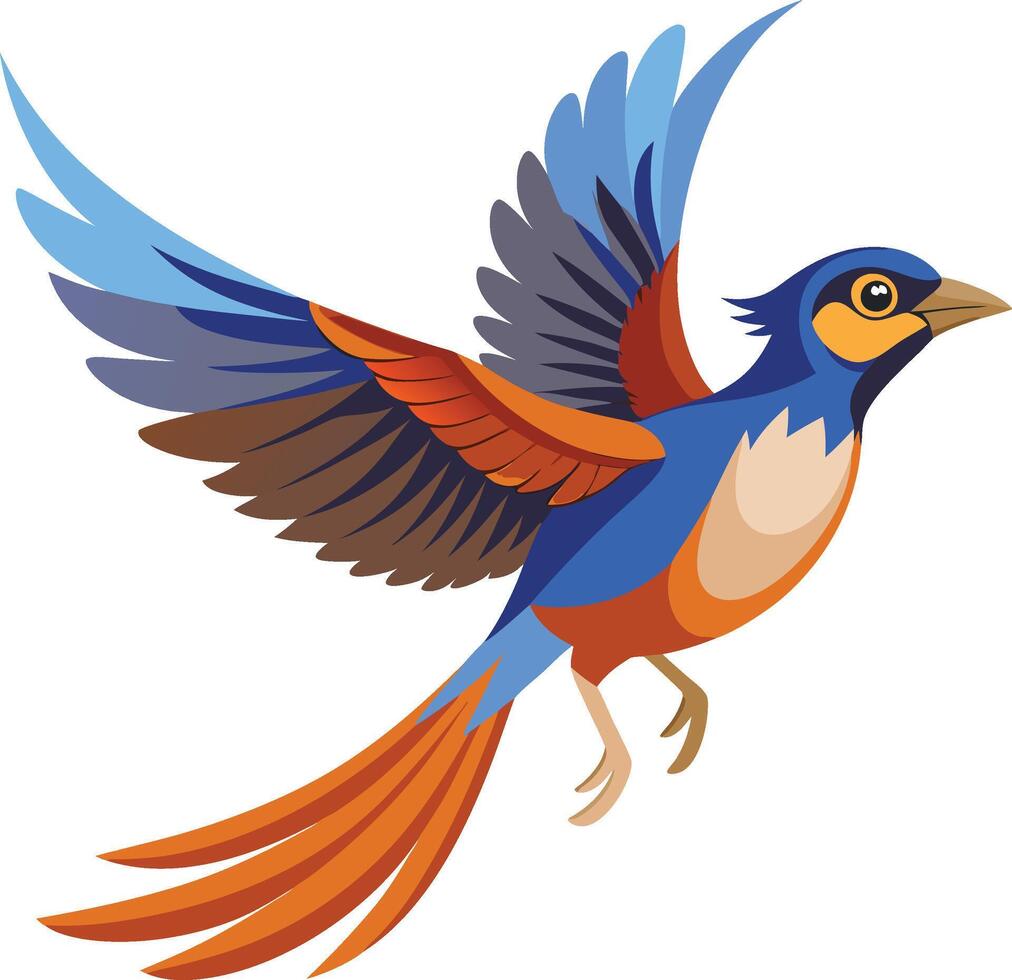 Flying bird isolated on white vector