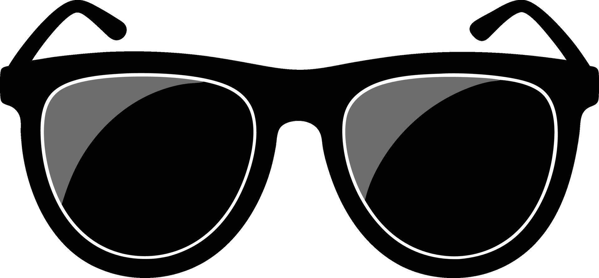 Silhouette Sun Glasses black and White vector