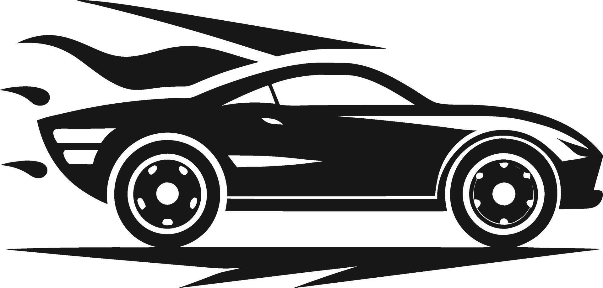 Silhouette Car logo black and White vector