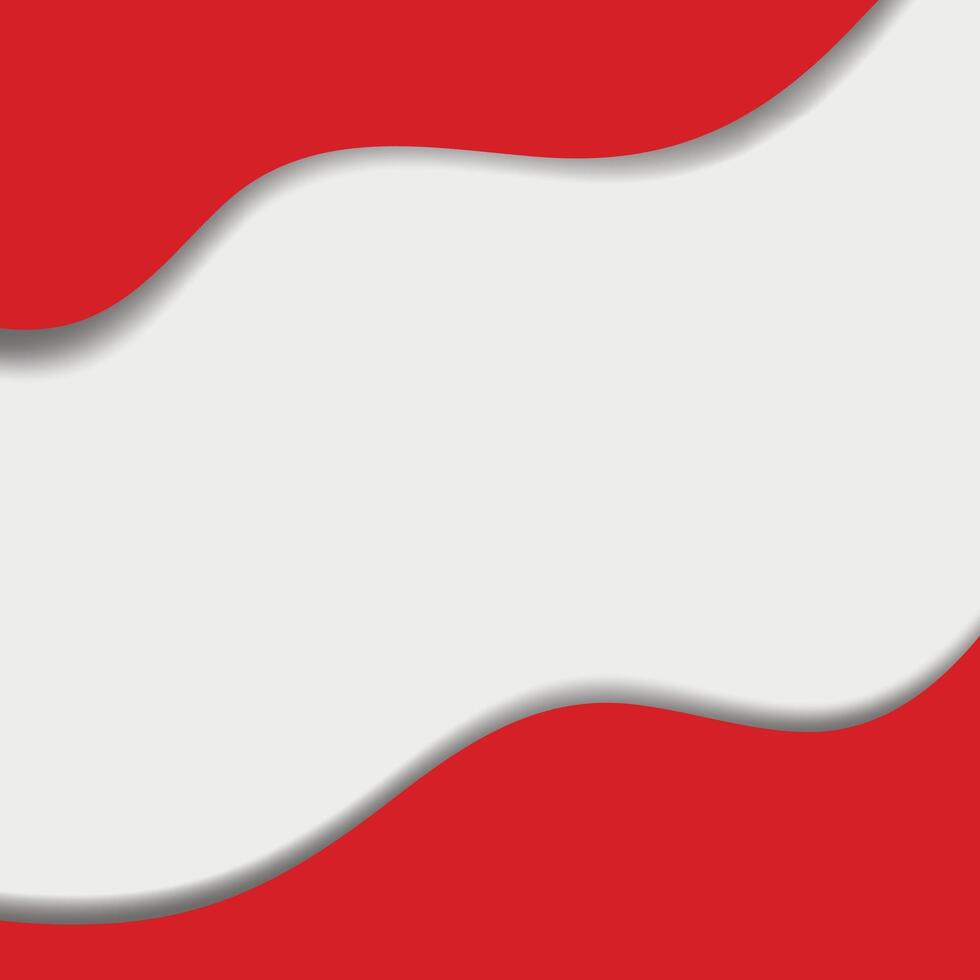 Red Waves on White Background.Indonesia Independence Day. vector