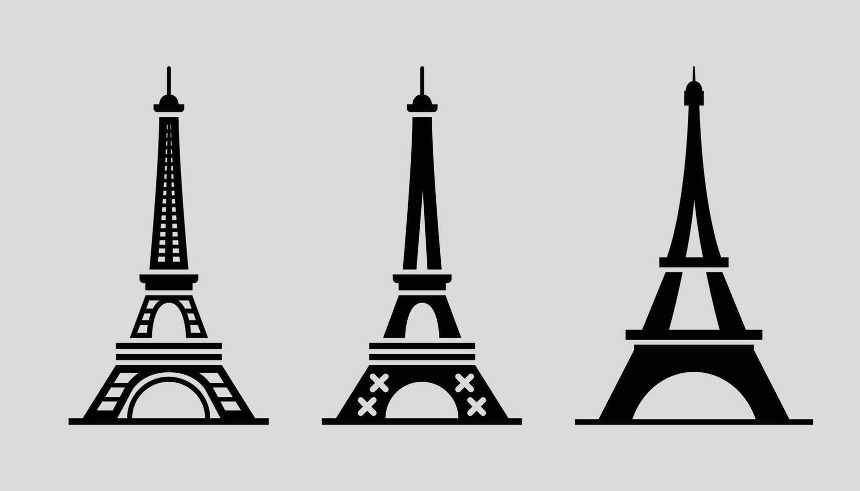 Eiffel tower black on a white background illustration. Olympics Paris vector