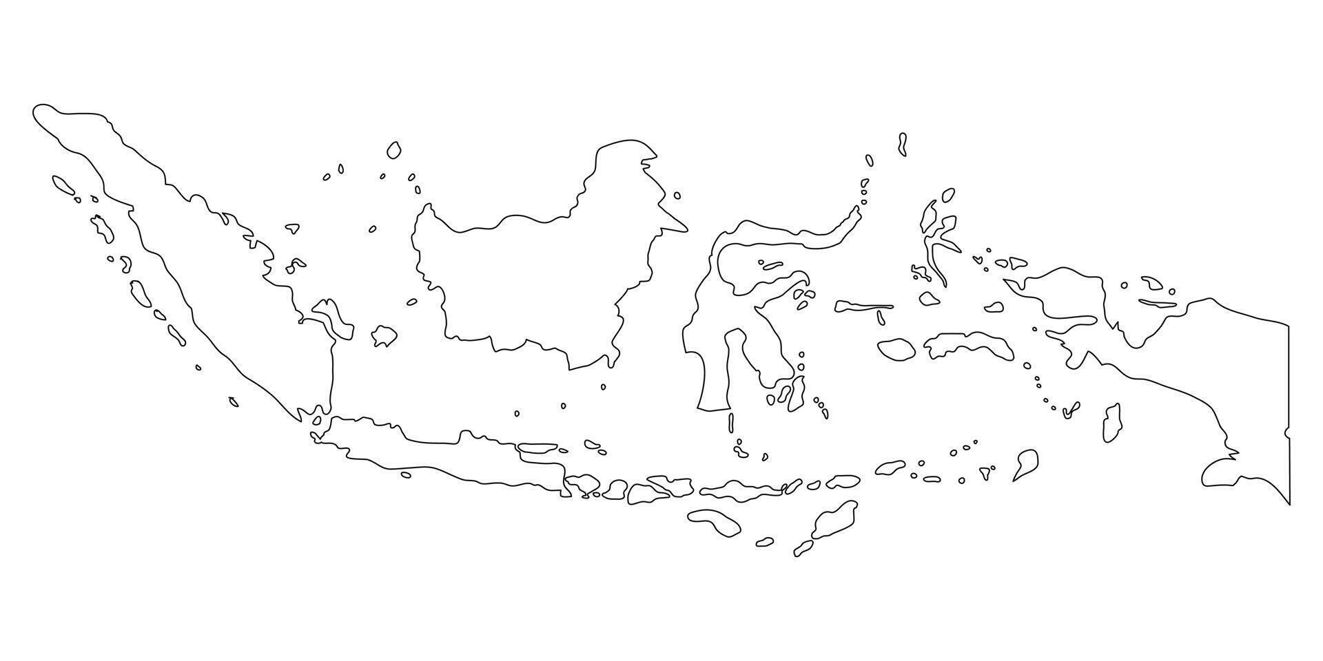 Outline Simple Map of Indonesia. illustration. vector