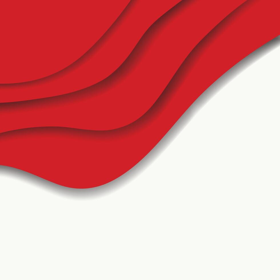 Indonesia Independence Day with Red Waves on White Background vector