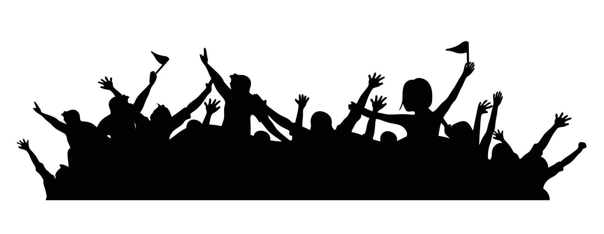 Silhouette of a cheerful crowd of people in party celebration. illustration. vector