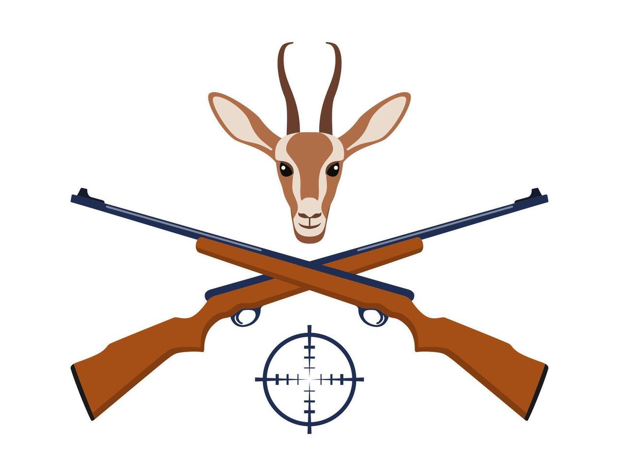 Hunting emblem logo badge label sign hunting icon. Hunting club template. Crossed hunting rifles. . vector