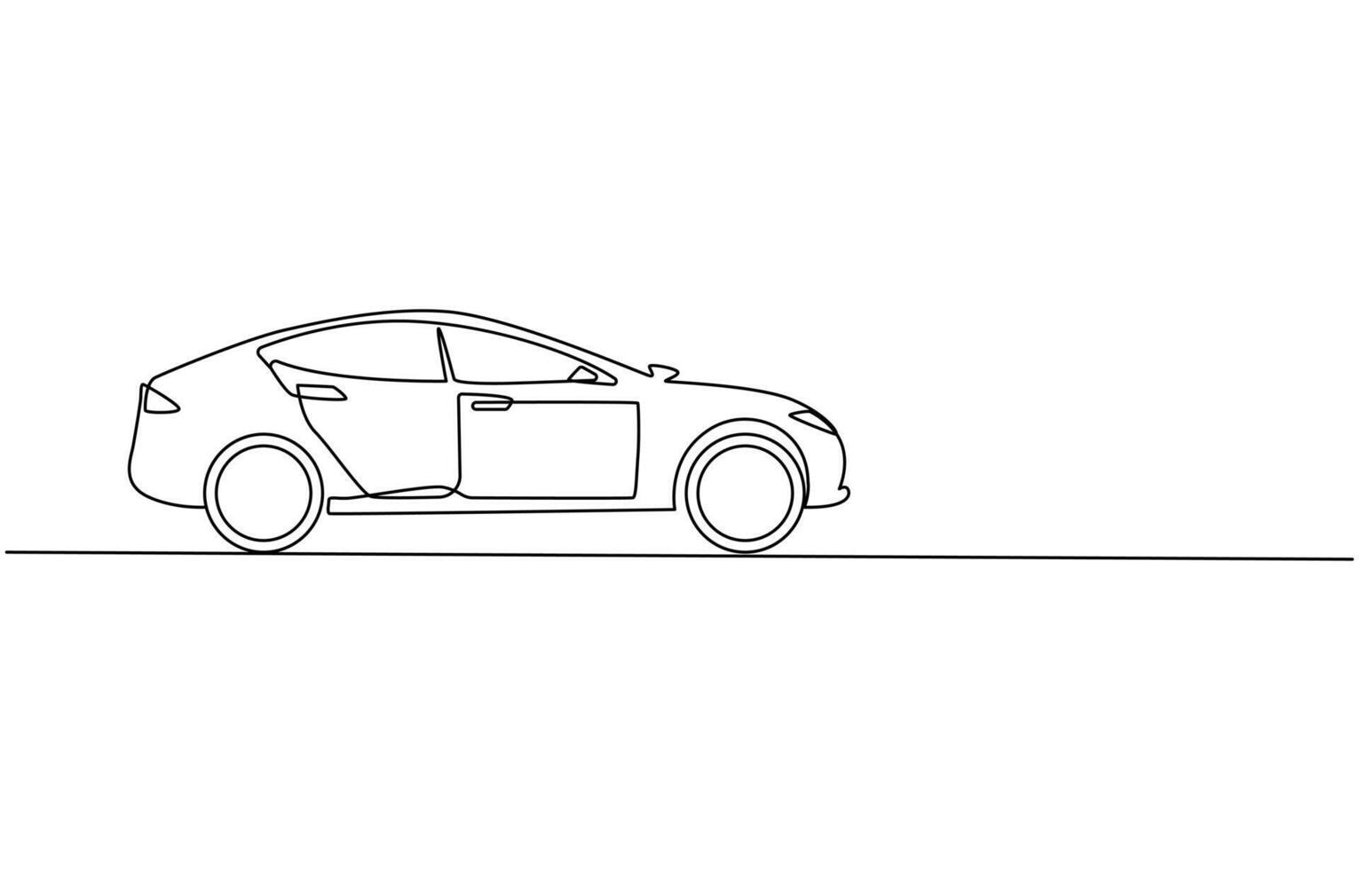 continuous one line drawing of car icon. One line Car icon background ,One single continuous line drawing of old vintage car, line draw vector