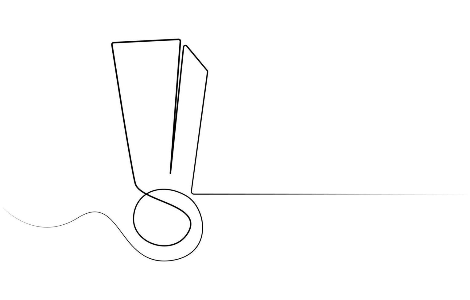 Exclamation point. One line continuous exclamation point. Line art, Continuous one line drawing of Exclamation mark illustration vector
