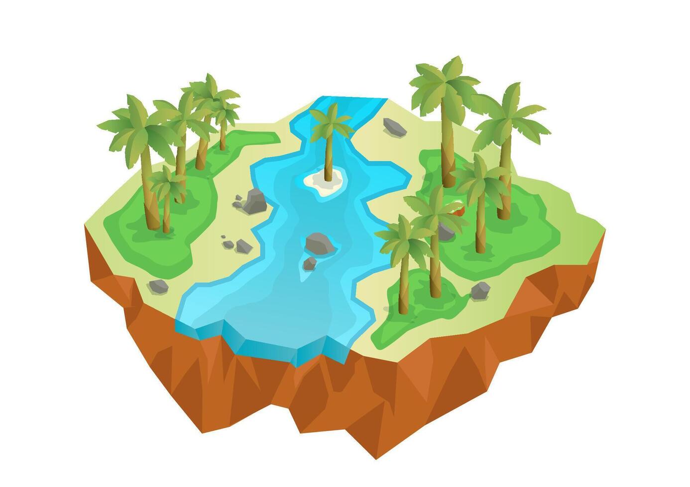Isometric tropical island vector