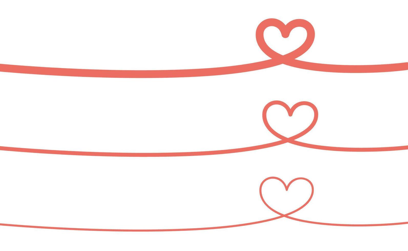Heart continuous line drawing. Single contour heart for love design. vector
