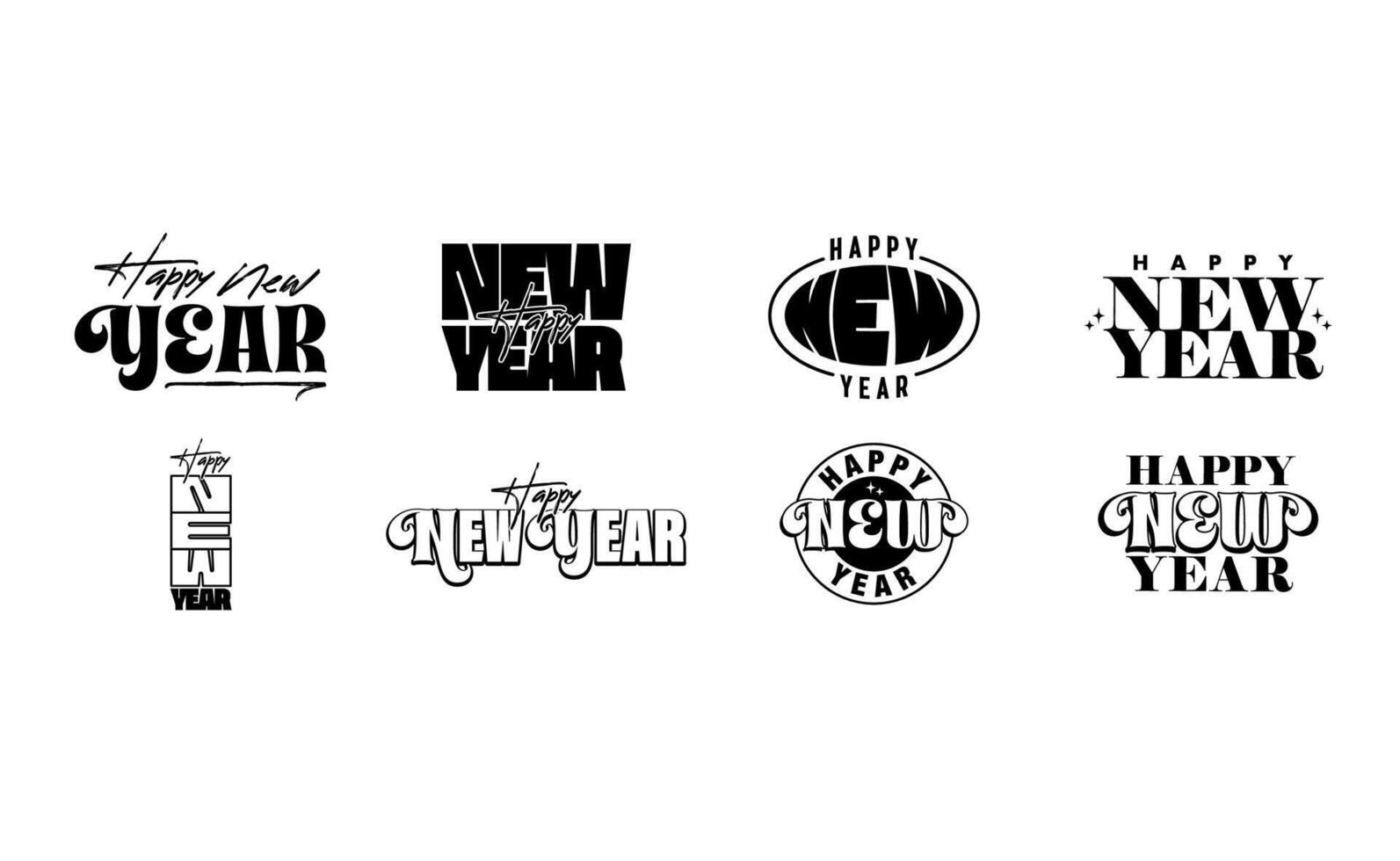 happy new year logo collection vector