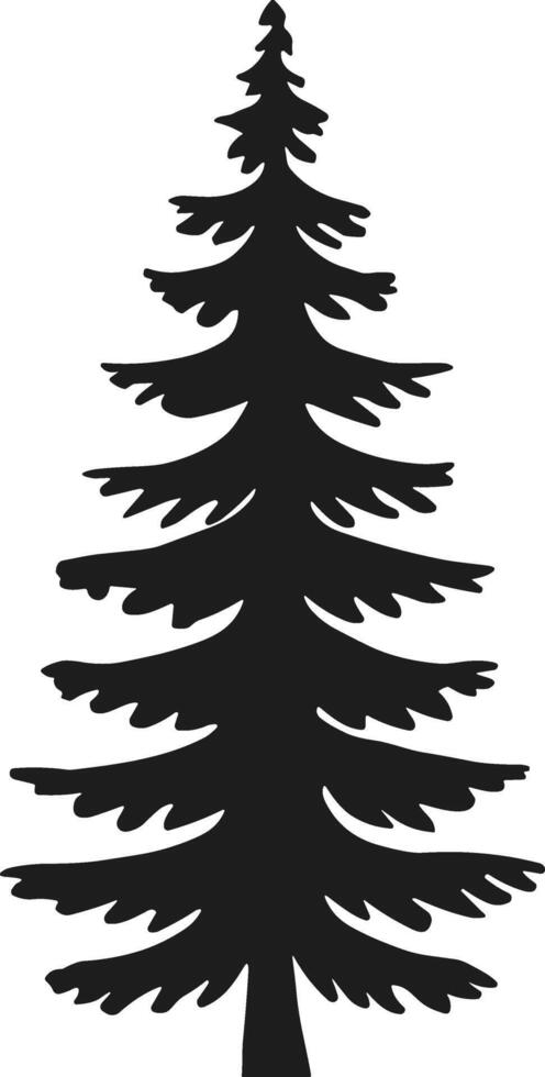 A pine tree silhouette vector