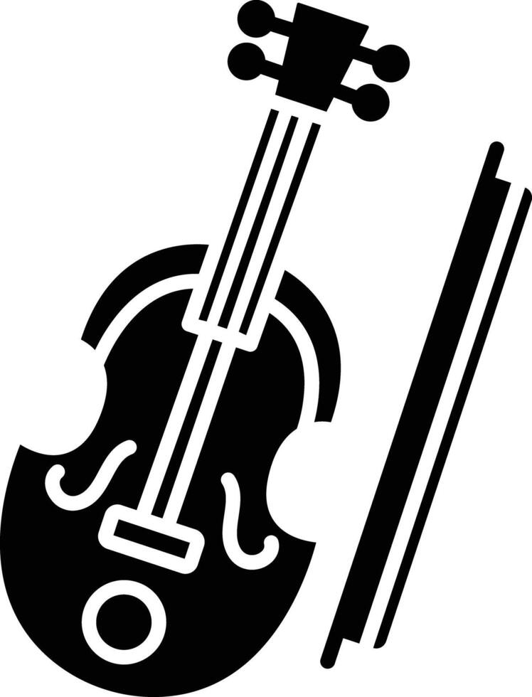 Fiddle solid glyph illustration vector