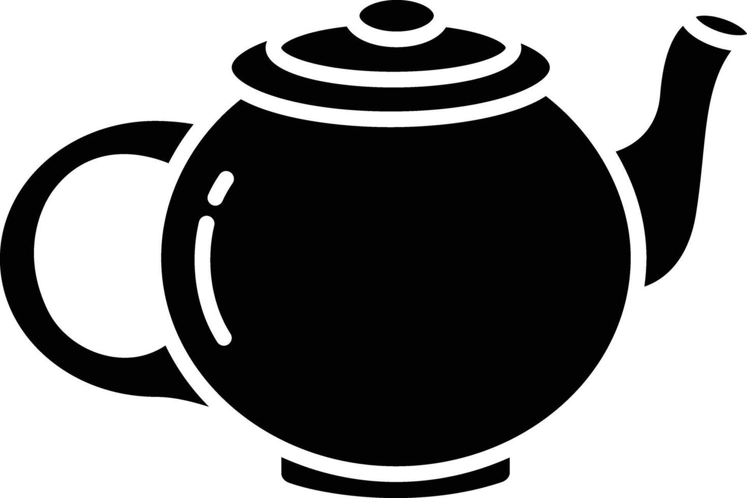 Tea pot solid glyph illustration vector