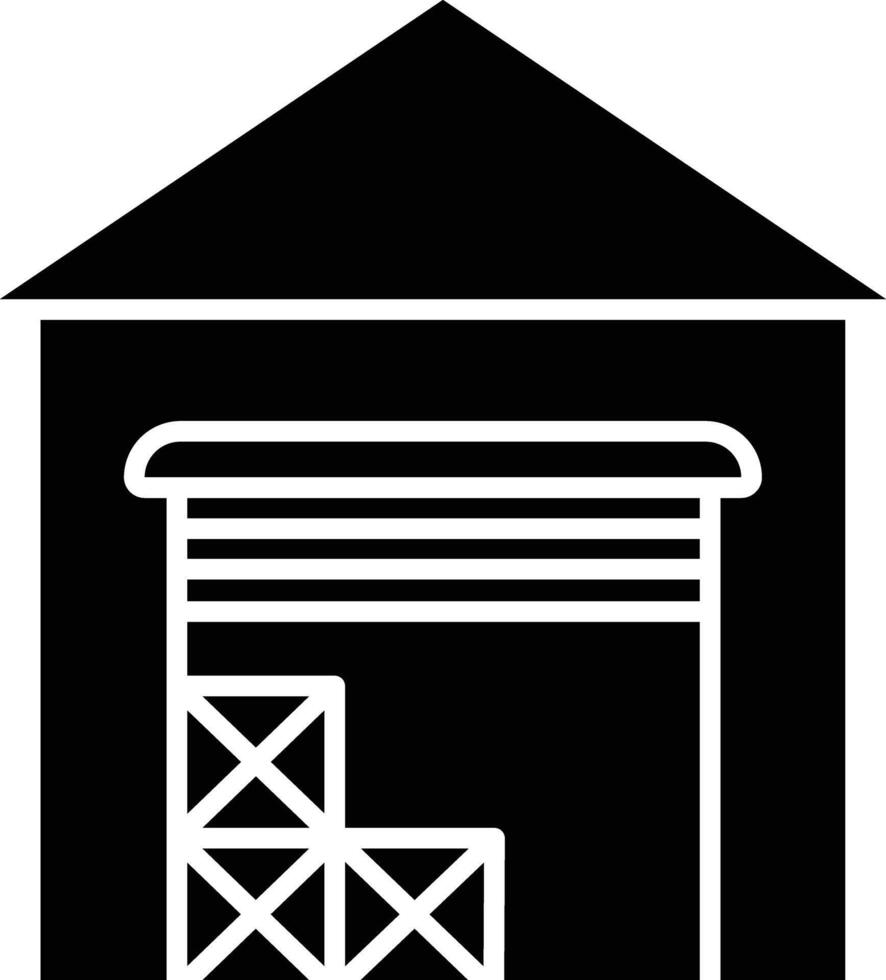 Warehouse solid glyph illustration vector