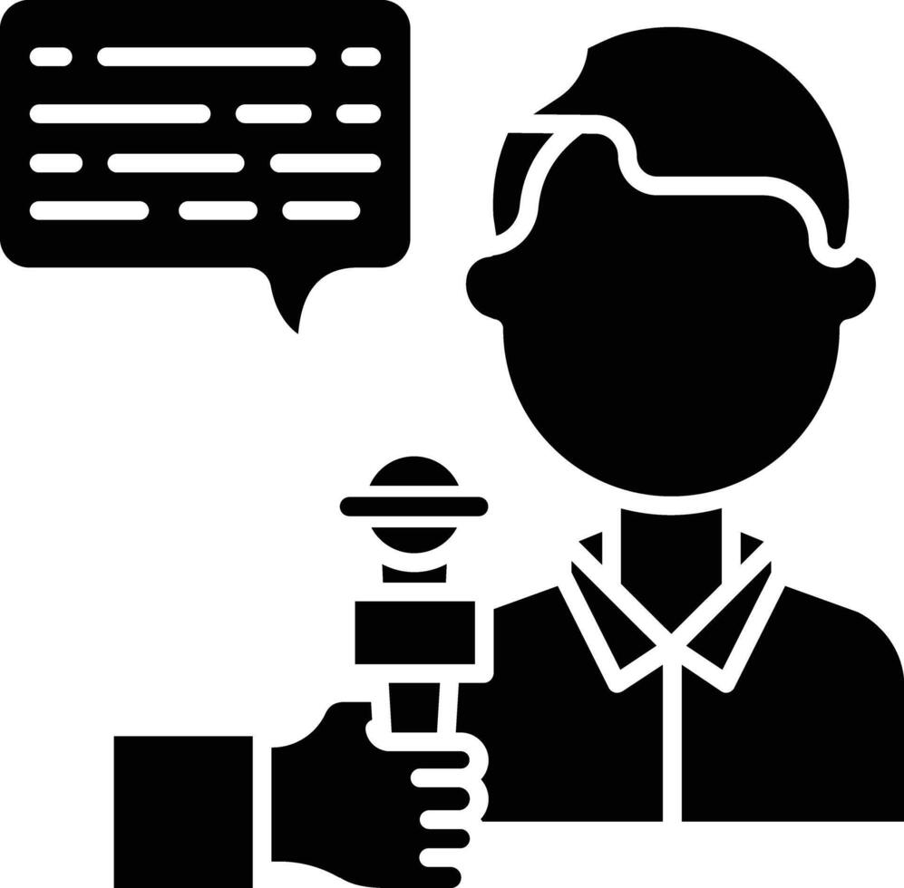 News Reporting solid glyph illustration vector