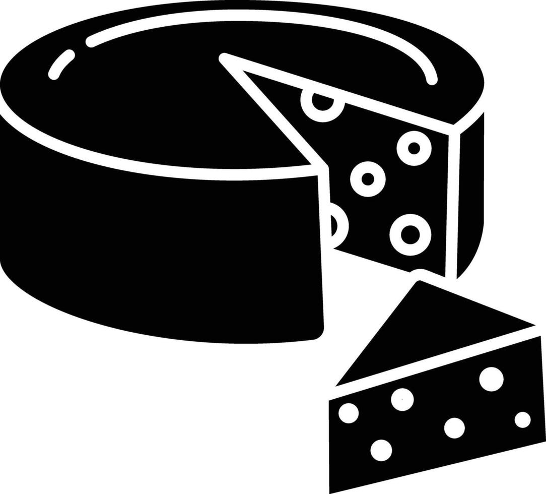 Cheese solid glyph illustration vector