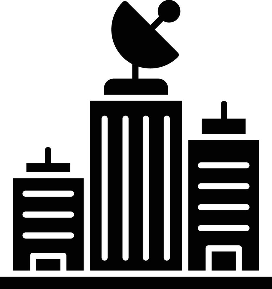 Building solid glyph illustration vector