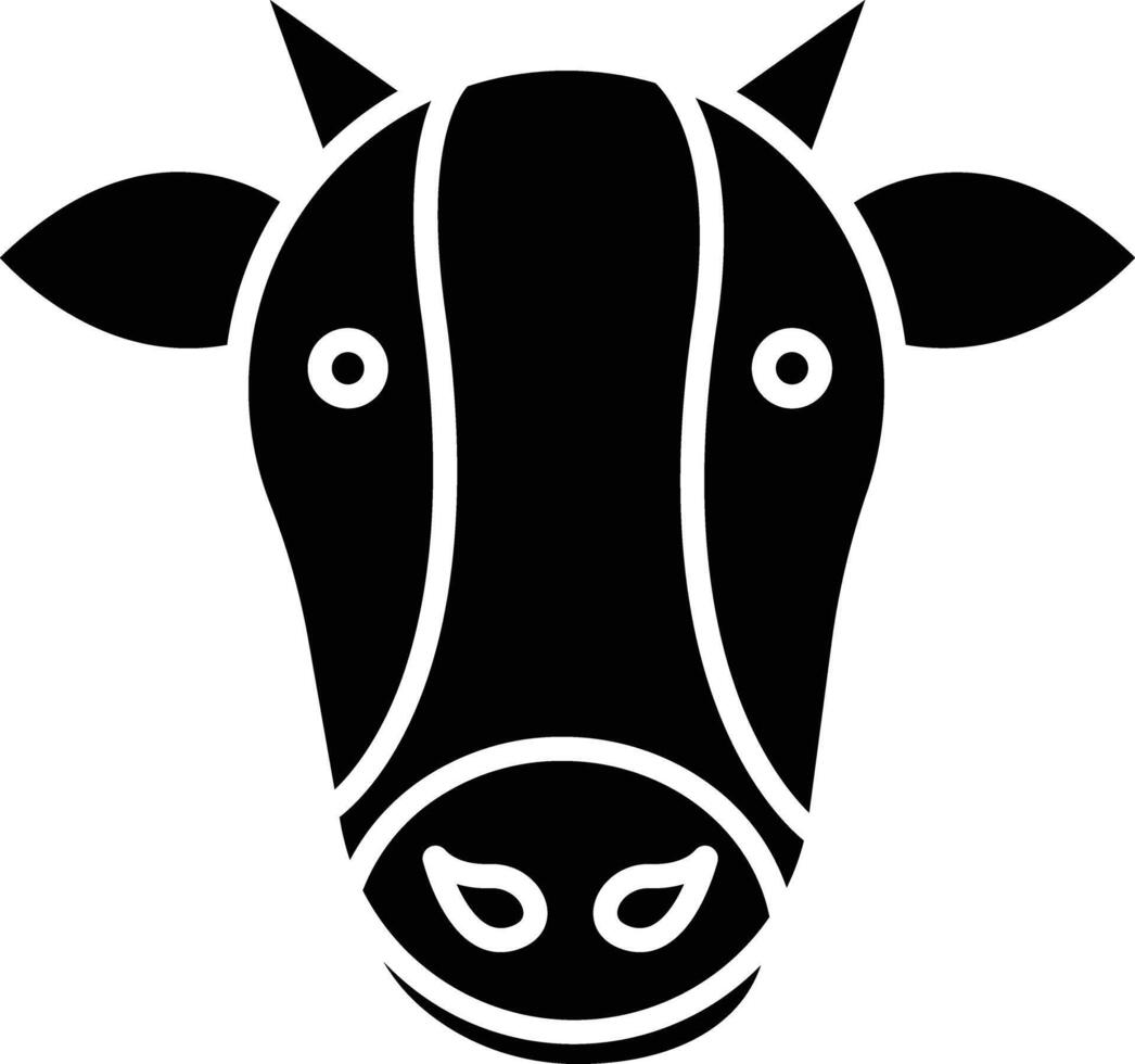 Cow solid glyph illustration vector