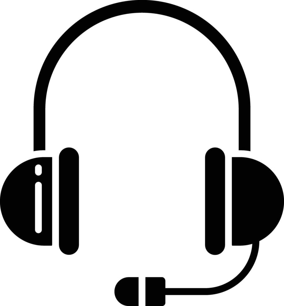 Headphone solid glyph illustration vector