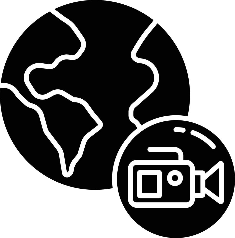 Globe solid glyph illustration vector